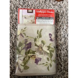 Wallpaper Border Purple Flowers No Glue Needed Prepasted Paper Tapiz Frontera
